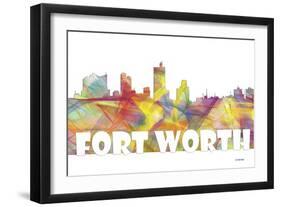 Fort Worth Texas Skyline Mclr 2-Marlene Watson-Framed Giclee Print