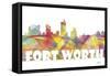 Fort Worth Texas Skyline Mclr 2-Marlene Watson-Framed Stretched Canvas