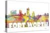Fort Worth Texas Skyline Mclr 2-Marlene Watson-Stretched Canvas