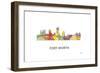 Fort Worth Texas Skyline-Marlene Watson-Framed Giclee Print