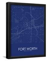 Fort Worth, United States of America Blue Map-null-Framed Poster