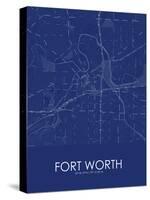 Fort Worth, United States of America Blue Map-null-Stretched Canvas