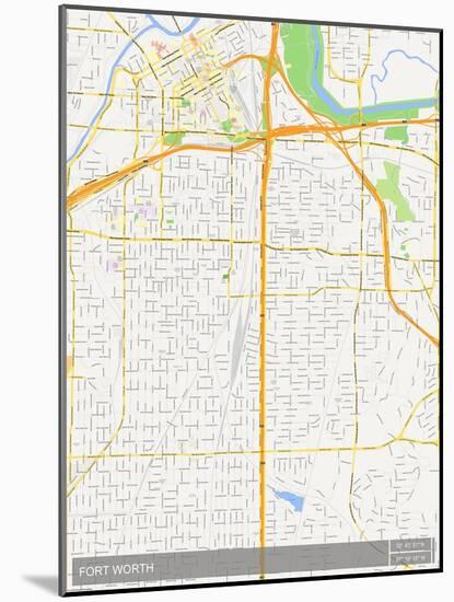 Fort Worth, United States of America Map-null-Mounted Poster