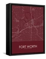 Fort Worth, United States of America Red Map-null-Framed Stretched Canvas