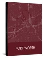 Fort Worth, United States of America Red Map-null-Stretched Canvas