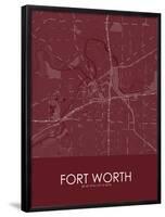 Fort Worth, United States of America Red Map-null-Framed Poster