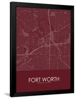 Fort Worth, United States of America Red Map-null-Framed Poster