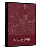 Fort Worth, United States of America Red Map-null-Framed Stretched Canvas