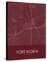 Fort Worth, United States of America Red Map-null-Stretched Canvas