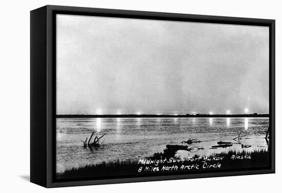 Fort Yukon, Alaska - View of the Midnight Sun-Lantern Press-Framed Stretched Canvas