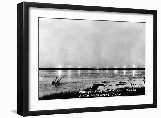 Fort Yukon, Alaska - View of the Midnight Sun-Lantern Press-Framed Art Print