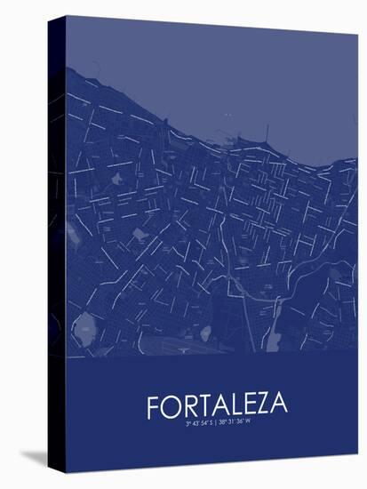 Fortaleza, Brazil Blue Map-null-Stretched Canvas