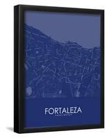 Fortaleza, Brazil Blue Map-null-Framed Poster