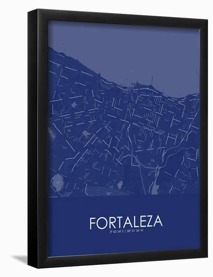 Fortaleza, Brazil Blue Map-null-Framed Poster