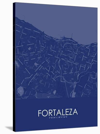 Fortaleza, Brazil Blue Map-null-Stretched Canvas