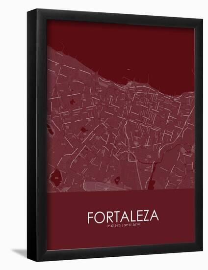 Fortaleza, Brazil Red Map-null-Framed Poster