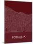 Fortaleza, Brazil Red Map-null-Mounted Poster