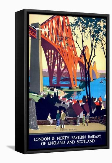 "Forth Bridge" Vintage Travel Poster, London & North Eastern Railway of England & Scotland-Piddix-Framed Stretched Canvas