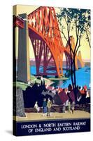 "Forth Bridge" Vintage Travel Poster, London & North Eastern Railway of England & Scotland-Piddix-Stretched Canvas