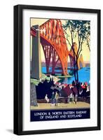 "Forth Bridge" Vintage Travel Poster, London & North Eastern Railway of England & Scotland-Piddix-Framed Art Print