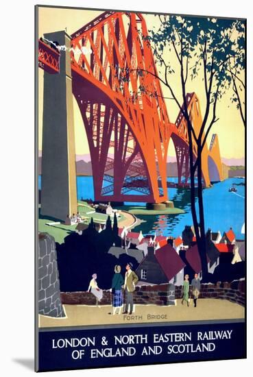 "Forth Bridge" Vintage Travel Poster, London & North Eastern Railway of England & Scotland-Piddix-Mounted Art Print