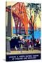 "Forth Bridge" Vintage Travel Poster, London & North Eastern Railway of England & Scotland-Piddix-Stretched Canvas