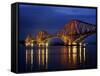 Forth Railway Bridge at Night, Queensferry, Edinburgh, Lothian, Scotland, United Kingdom-Neale Clarke-Framed Stretched Canvas