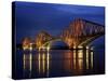 Forth Railway Bridge at Night, Queensferry, Edinburgh, Lothian, Scotland, United Kingdom-Neale Clarke-Stretched Canvas