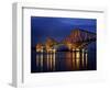 Forth Railway Bridge at Night, Queensferry, Edinburgh, Lothian, Scotland, United Kingdom-Neale Clarke-Framed Photographic Print