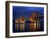 Forth Railway Bridge at Night, Queensferry, Edinburgh, Lothian, Scotland, United Kingdom-Neale Clarke-Framed Photographic Print