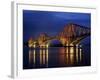 Forth Railway Bridge at Night, Queensferry, Edinburgh, Lothian, Scotland, United Kingdom-Neale Clarke-Framed Photographic Print