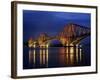 Forth Railway Bridge at Night, Queensferry, Edinburgh, Lothian, Scotland, United Kingdom-Neale Clarke-Framed Photographic Print