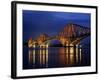 Forth Railway Bridge at Night, Queensferry, Edinburgh, Lothian, Scotland, United Kingdom-Neale Clarke-Framed Photographic Print