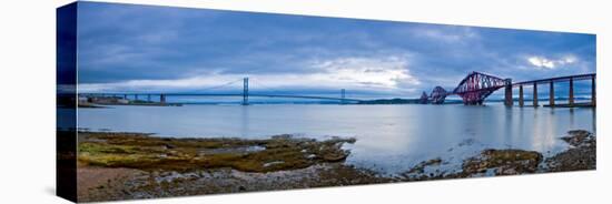 Forth Road and Rail Bridges, Firth of Forth, Edinburgh, Scotland, UK-Alan Copson-Stretched Canvas