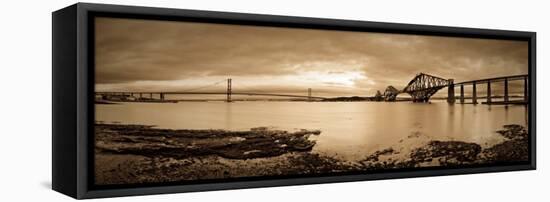 Forth Road and Rail Bridges, Firth of Forth, Edinburgh, Scotland, UK-Alan Copson-Framed Stretched Canvas