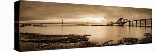 Forth Road and Rail Bridges, Firth of Forth, Edinburgh, Scotland, UK-Alan Copson-Stretched Canvas