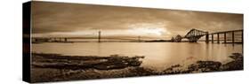 Forth Road and Rail Bridges, Firth of Forth, Edinburgh, Scotland, UK-Alan Copson-Stretched Canvas