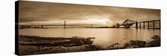 Forth Road and Rail Bridges, Firth of Forth, Edinburgh, Scotland, UK-Alan Copson-Stretched Canvas