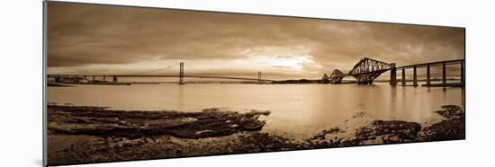 Forth Road and Rail Bridges, Firth of Forth, Edinburgh, Scotland, UK-Alan Copson-Mounted Premium Photographic Print