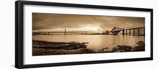 Forth Road and Rail Bridges, Firth of Forth, Edinburgh, Scotland, UK-Alan Copson-Framed Photographic Print