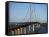 Forth Road Bridge, Built in 1964, Firth of Forth, Scotland, United Kingdom, Europe-null-Framed Stretched Canvas