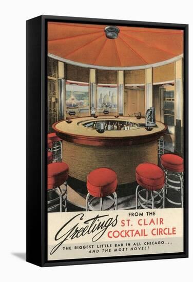 Forties Cocktail Lounge-null-Framed Stretched Canvas