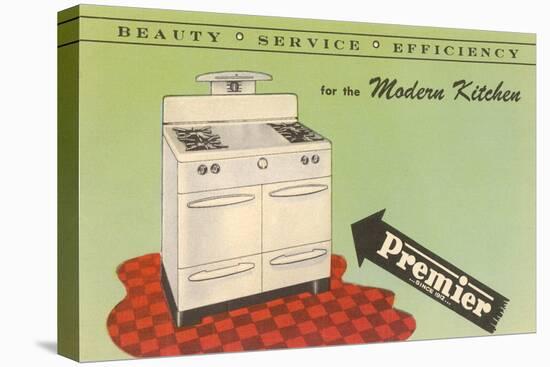 Forties Modern Kitchen Stove-null-Stretched Canvas