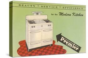 Forties Modern Kitchen Stove-null-Stretched Canvas