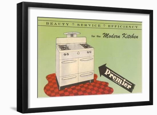 Forties Modern Kitchen Stove-null-Framed Art Print