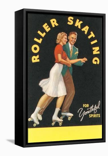 Forties Roller Skating for Youthful Spirits-null-Framed Stretched Canvas
