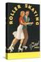 Forties Roller Skating for Youthful Spirits-null-Stretched Canvas