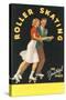 Forties Roller Skating for Youthful Spirits-Found Image Press-Stretched Canvas