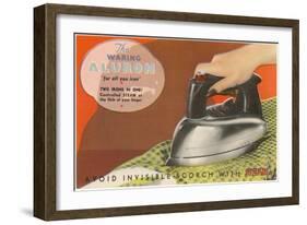 Forties Steam Iron Advertisement-null-Framed Art Print