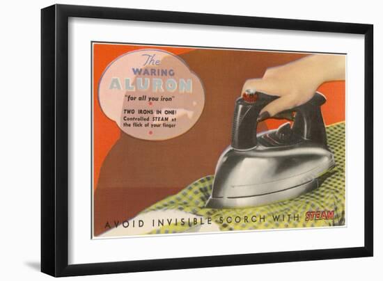 Forties Steam Iron Advertisement-null-Framed Art Print